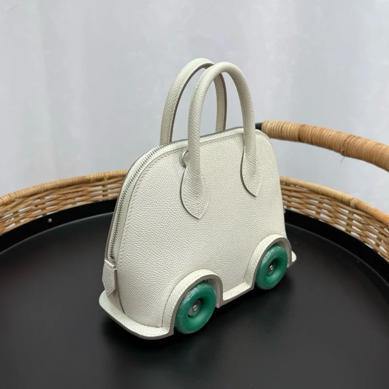 Hand sewn handbag single shoulder crossbody wheel bag cute ep leather new shell bag