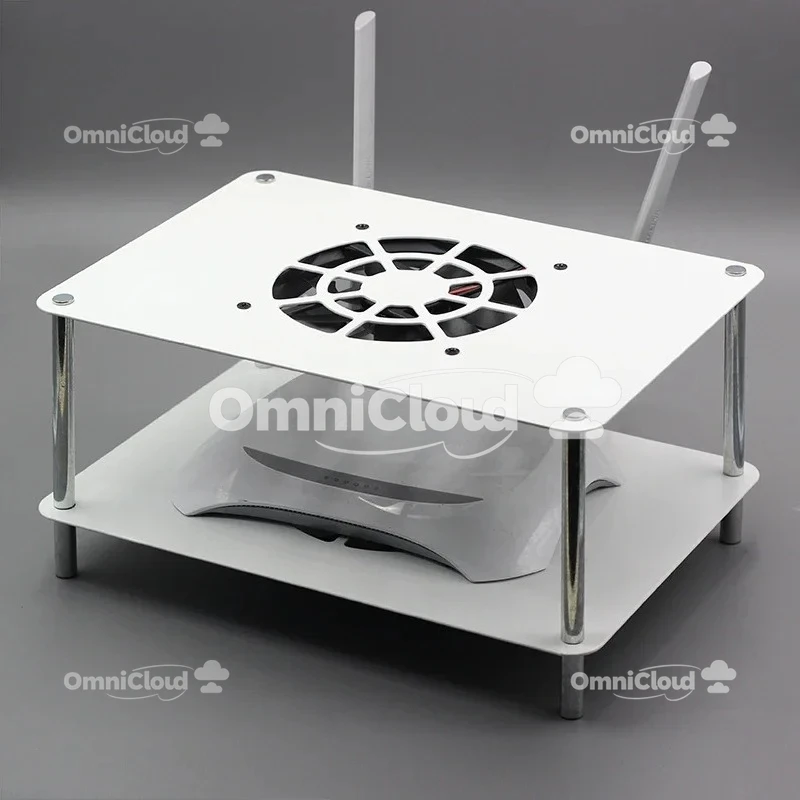 راوتر لاسلكي المبرد مودم بصري واسع النطاق IPTV TV Set Top Box Cooling Fan Rack #2