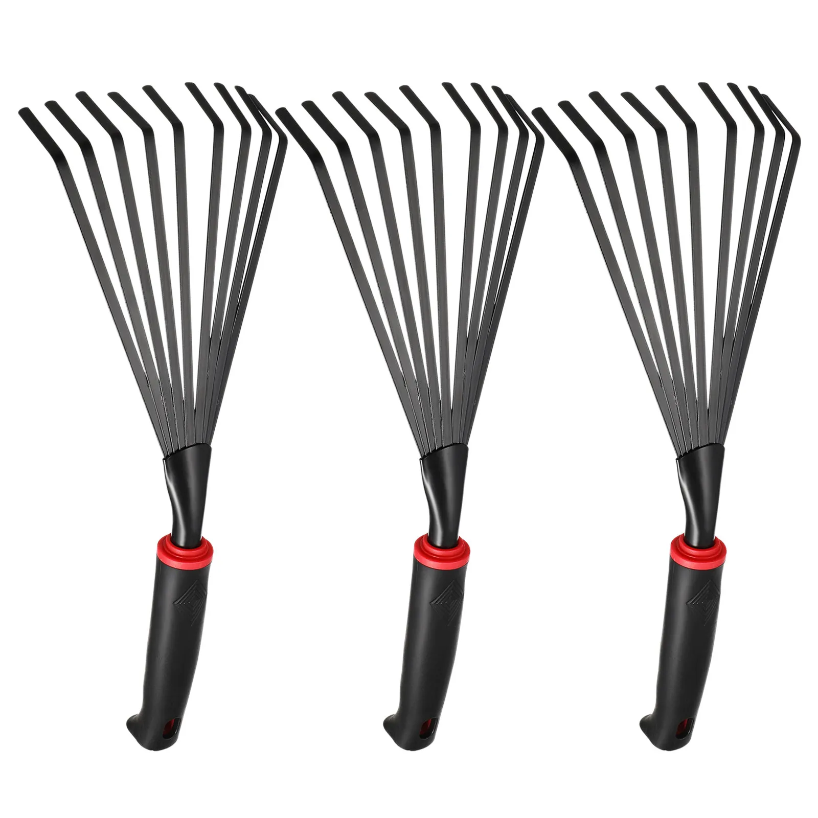 Mini Garden Tool Set 3 Piece Metal Hand Rake Trowel and Weeder for Soil Cultivating Leveling and Mulching