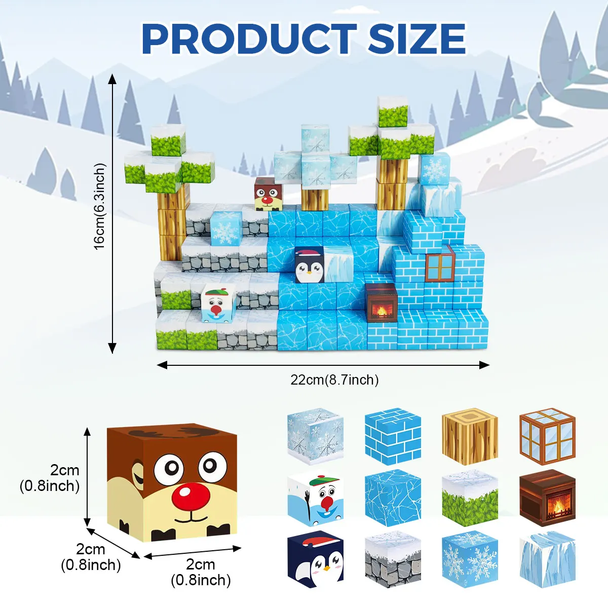 100 Buah Blok Bangunan Magnetik untuk Anak Usia 3+ - Mainan Sensorik Konstruksi STEM |   Mainan Anak Belajar Prasekolah Dengan Tas Penyimpanan