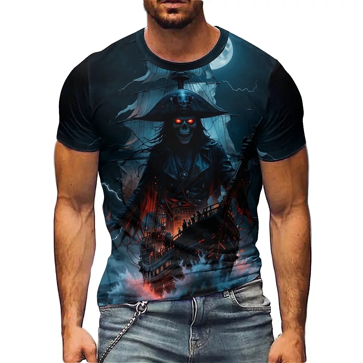 

Men's Cool Lightweight Outdoor Pattern 3D Printed Short-Sleeve T-Shirt - Pullover, High-Quality Printing