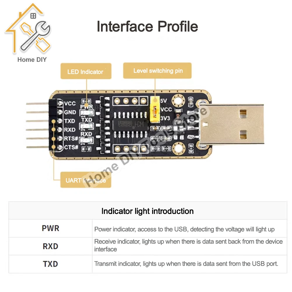 CH343G USB Naar UART/TTL Seri￫le Converter Adapter Module Communicatie Module Micro/Mini/Type-A/Type-C voor Aduino