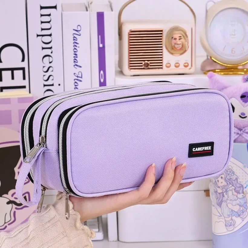 3-Layer Large Capacity Pencil Case, High Aesthetic Pen Bag for Students, Multi-functional School Stationery Organizer Pouch