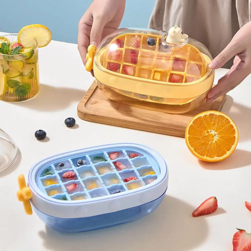 

Ice Cube Tray with FlipRelease Design Hands-Free Stackable Ice Mold BPA-Free Leakproof Ice Maker for Freezer Juice Beverage