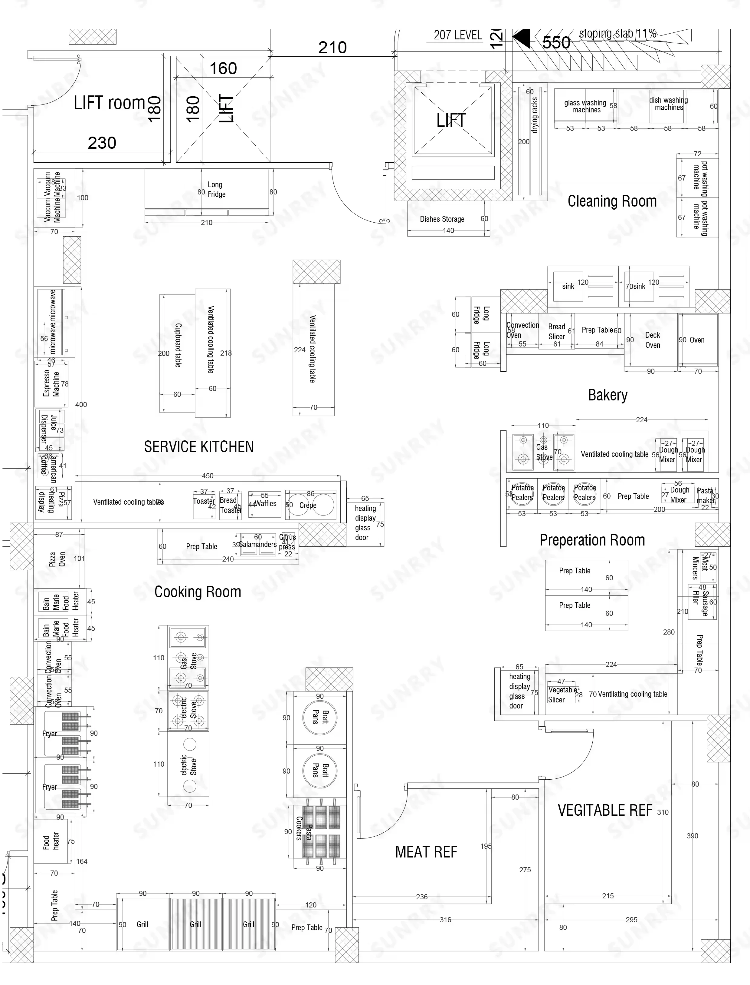 Lista profissional de equipamentos de cozinha para restaurante de hotel, ferramentas e equipamentos comerciais personalizados OEM/ODM