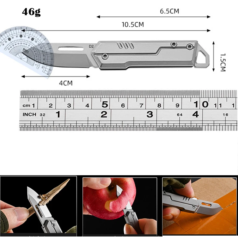 D2 Blade Folding Knife Quickly Open Mini Pocket Knife High Hardness Handle EDC Outdoor Hunting Equipment Letter Survival Tool