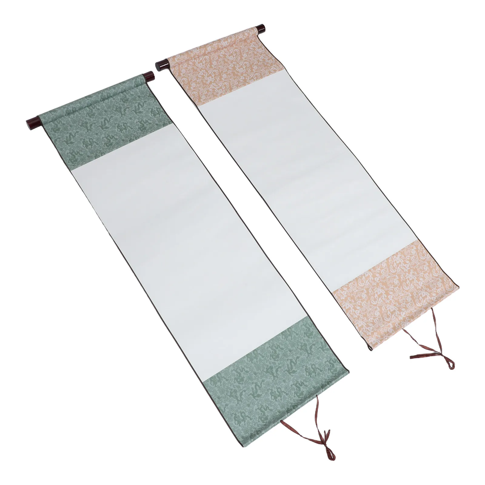 

2 шт. чистых свитков для китайской каллиграфии из бумаги сюань для рисования кистью и тушью, для настенного декора, практики и DIY, 35.4x11.4 дюйма