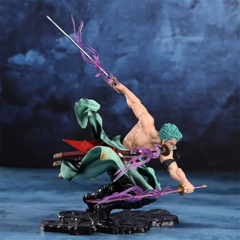 Figurki One Piece 10CM Anime GK Roronoa Zoro Trójciężarowiec Sa-maximum PVC Figurka Kolekcjonerska Model Lalka Prezent dla Dzieci