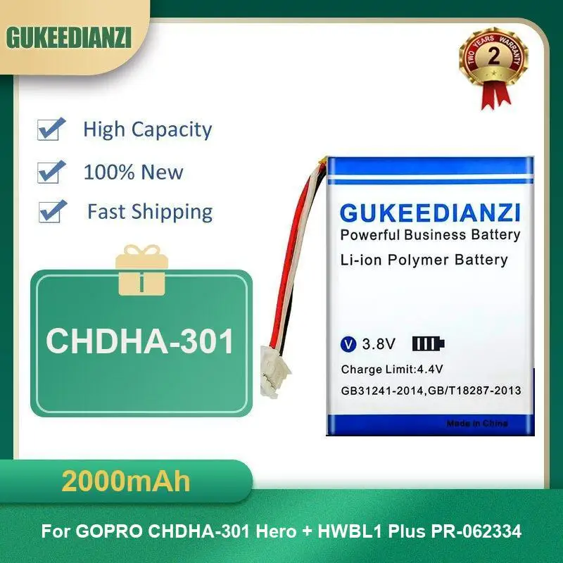 Battery For GoPro Hero 4 AHDBT-401 Camera 7 6 5 Hero+ HWBL 1 Plus PR-062334 CHDHA-301 3 3+ Action