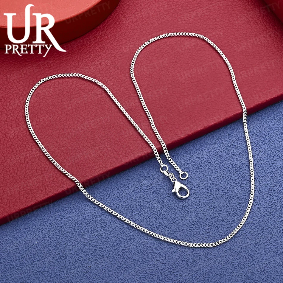 925 Sterling Silver 2mm Simple Side Chain Necklace 16-30 Inches Women's Party Engagement Wedding Fashion Jewelry