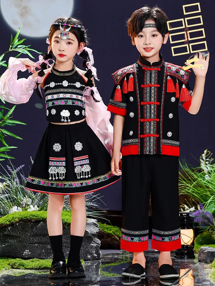 

Детская одежда Hani Baby: Национальный костюм Минори для мальчиков и девочек, традиционный этнический Ханьфу, сценические наряды