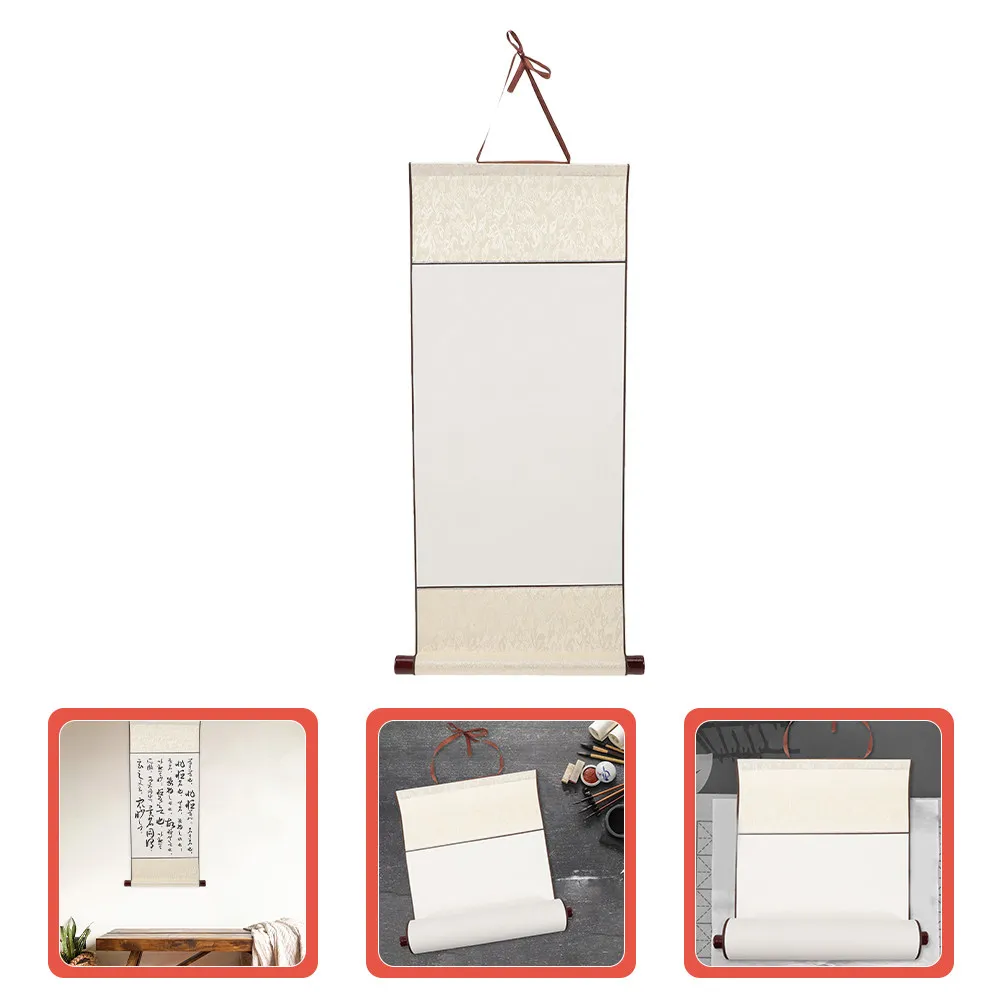 Art Wall Scroll Blank Hanging Scroll Chinese Calligraphy Paper Rice Paper for Ink Painting Calligraphy Practice Writing Display