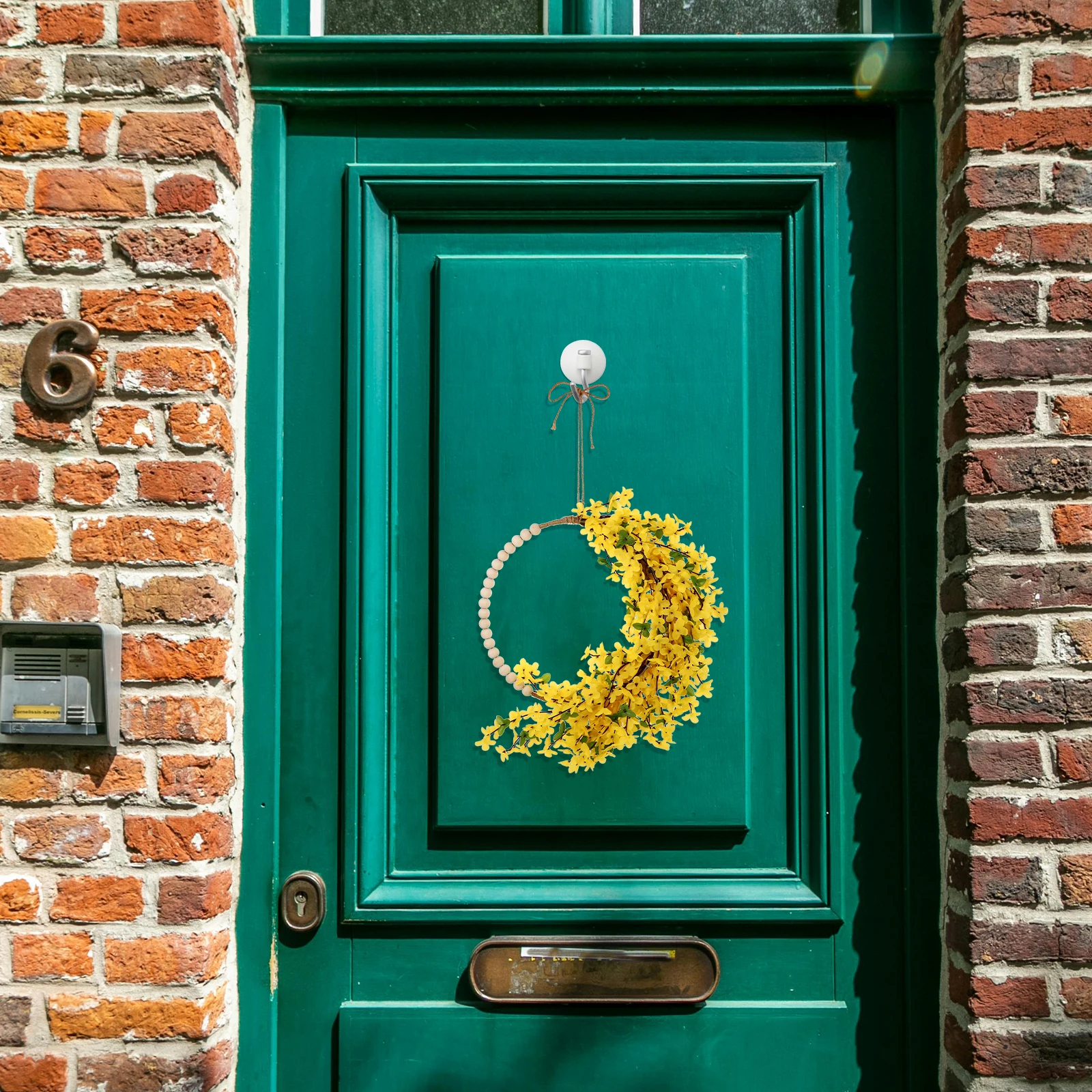 

Simulated Forsythia Wreath Artificial Floral Wreaths Front Door Decorations Spring Summer Hanging Bead Wreaths Farmhouse Porch