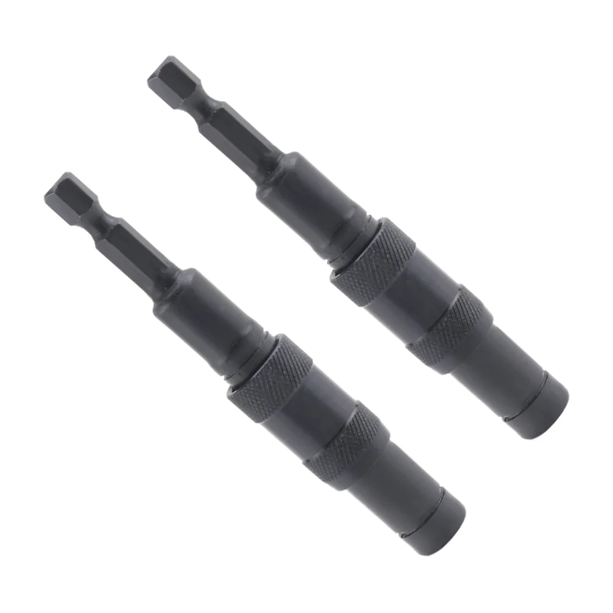 A38M 2 Pack Pivoting Bit Tip Holder, Magnetic Screw Drill Tip 1/4inch Hex Shank, Quick Change Locking Bit Holder (Black)