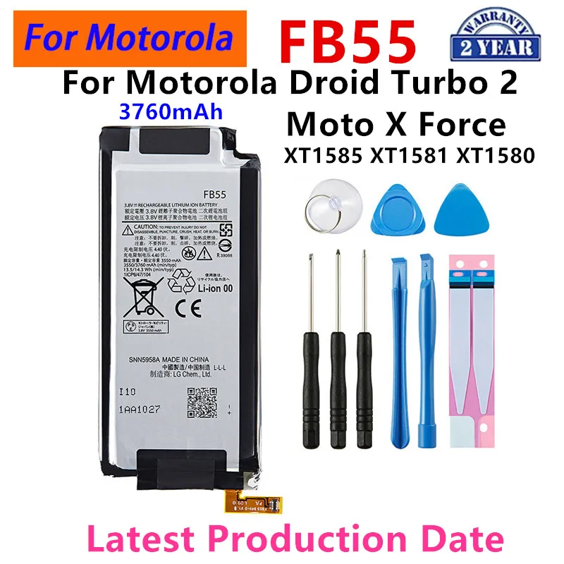 

100% Original FB55 3550mAh Battery For Motorola Moto DROID Turbo 2 XT1585 XT1581 XT1580 /Moto X Force Mobile phone +Tools