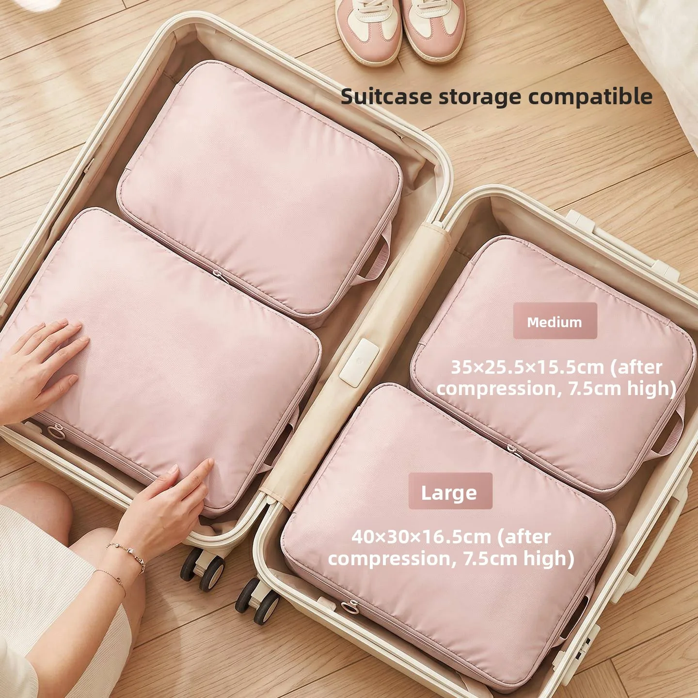 Portable Travel Clothing Storage Bag Compression Luggage Bag for Business Trips Underwear Clothes Separate Packing Bag Organizer