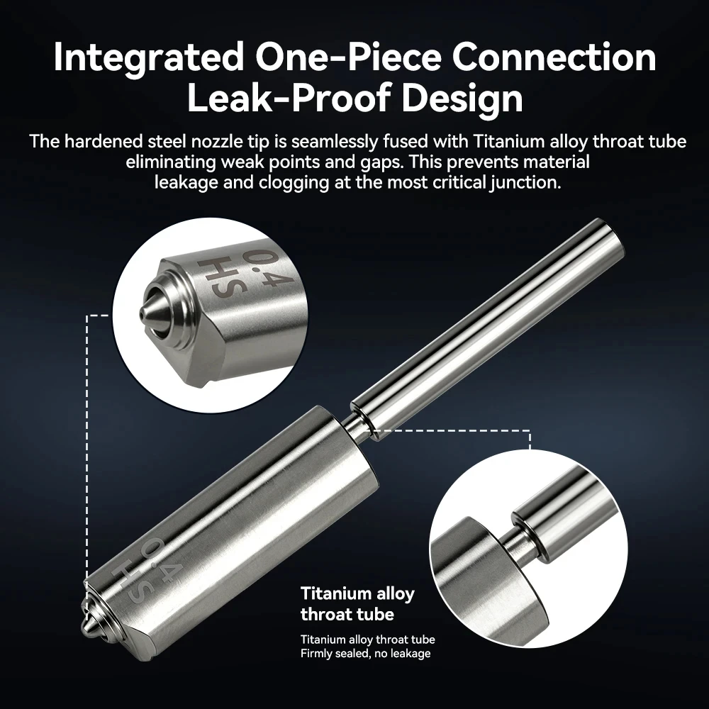 One-Piece Hardened Steel Nozzle For Anycubic Kobra S1 Max High-Speed Printing Wear Resistance Integrated Nozzles 3D Printer Part
