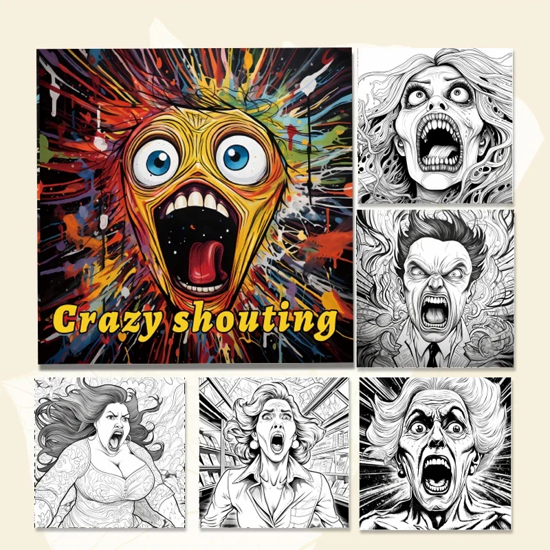 Popular Coloring Graffiti Painting Figures with Patterns Fill in The Color Book Solid Color Adult General Thickening