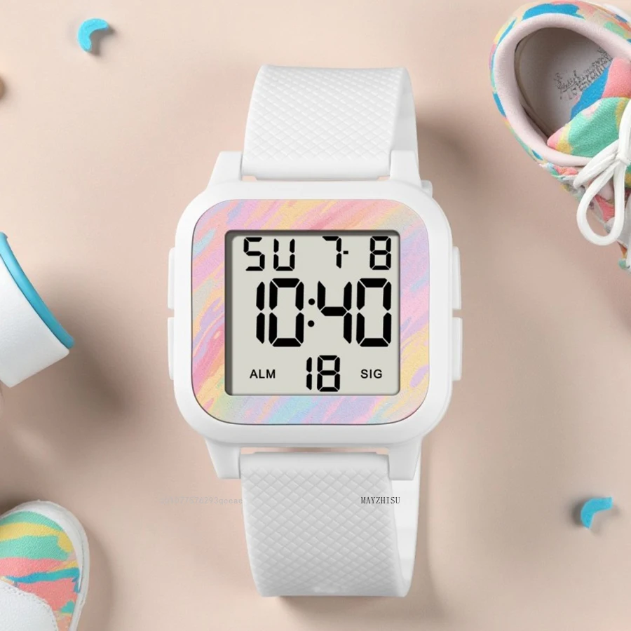 MAYZHISU Sports Women Watches Alarm Clock Waterproof Luminous Digital Military Electronic Wristwatch for Men Boys Girls Student image 2