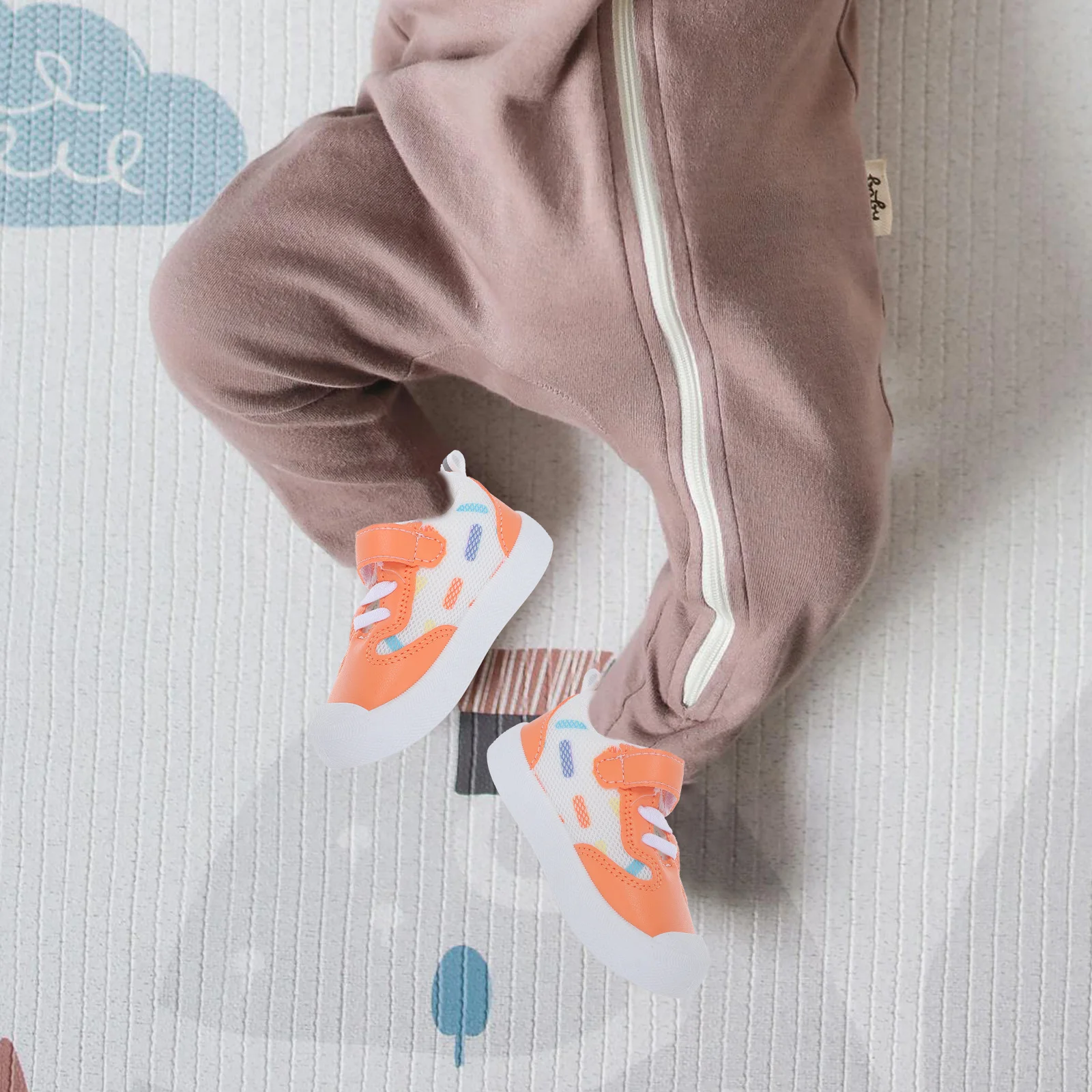 1 زوج لينة أسفل أحذية المشي الطفل 14 سنتيمتر طول الداخلي تنفس الرضع طفل الوليد أحذية مريحة القطن مادة Pp