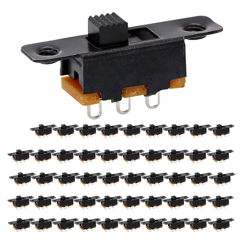 A05I-Slide Switch Panel Mount 3 Solder Lug Pin On/Off 2 Position 50 Stück