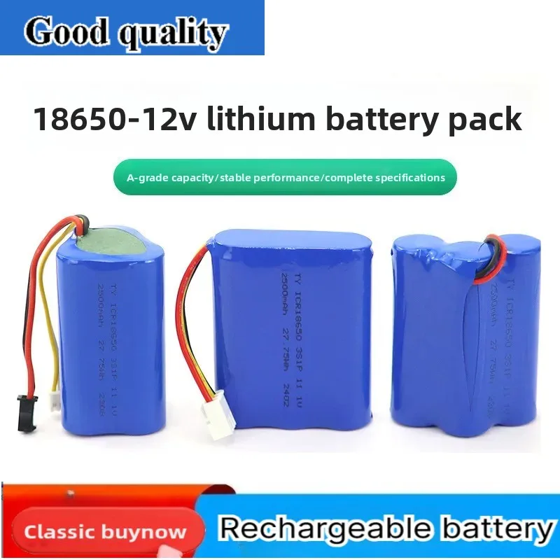 for 18650 Lithium Battery Pack 12V Large Capacity Rechargeable Battery for Manicure Light Hair Dryer Mobile Power Heating