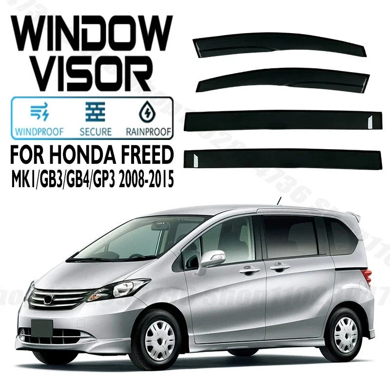Window Visors for Honda Freed MK1 4pcs Side Window Rain Guard Wind Deflector Weathershield Vent Visor for Car Windows