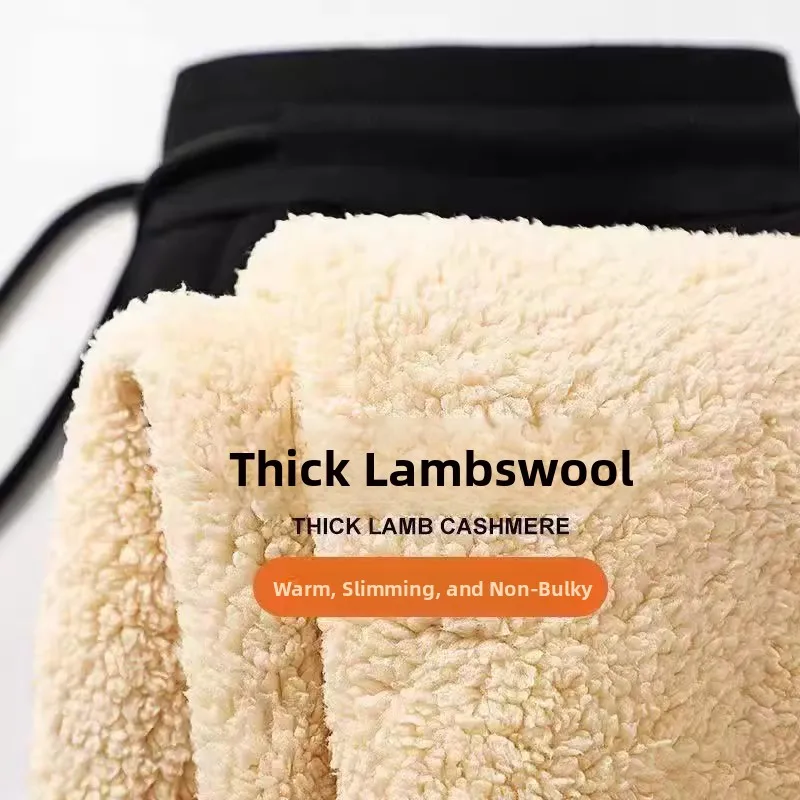 

Новинка 202, мужские свободные бархатные теплые хлопковые брюки с подкладкой из ягненка, повседневные длинные брюки, молодежная зимняя коллекция Faion