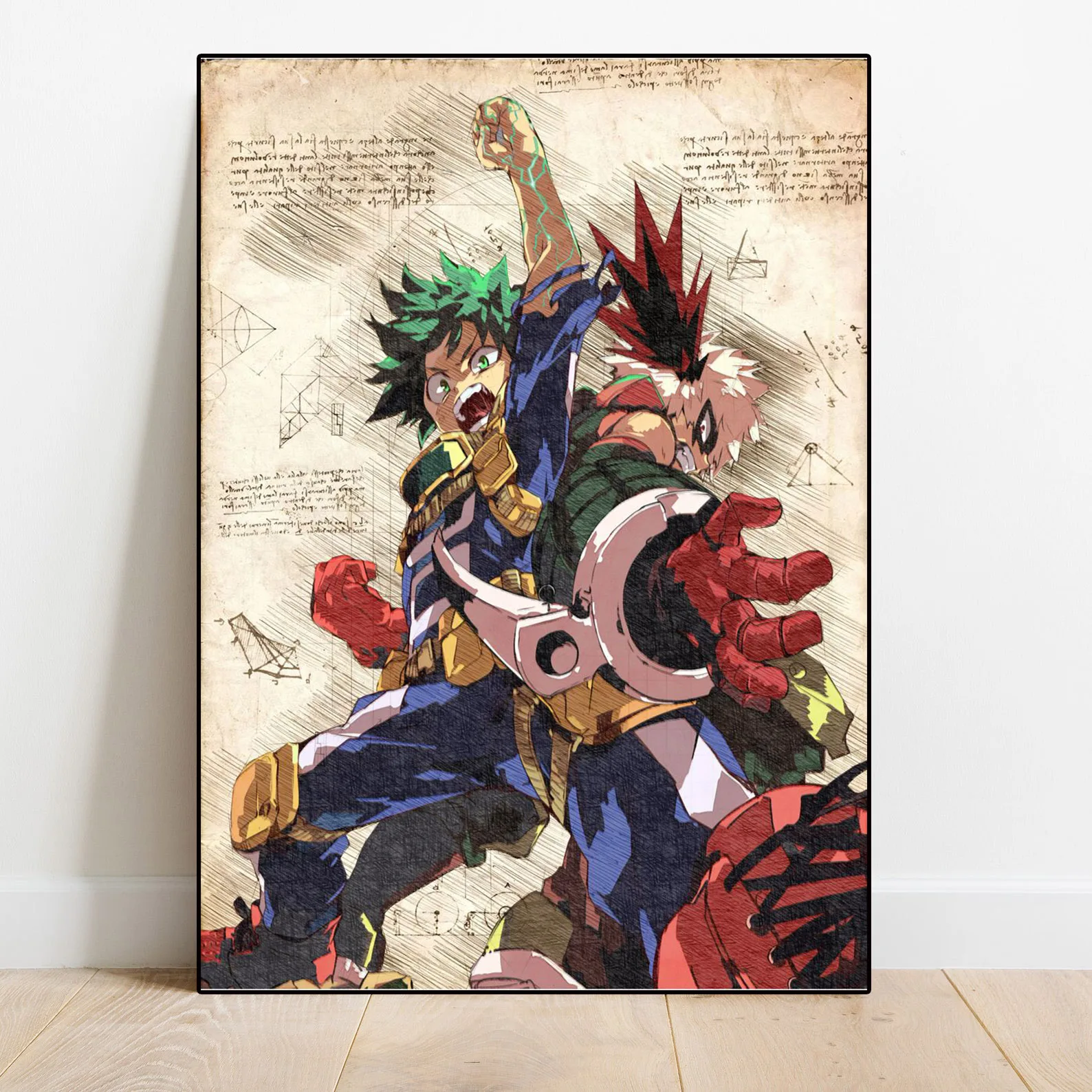 Anime Figure Sketch Comics My Hero Academia Blanket Jiro Wall Art Room Decor Vintage Canvas Poster Aesthetic Decoration Manga