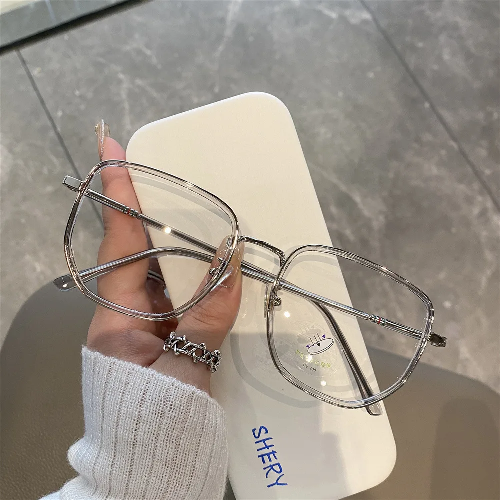 Transparent Computer Glasses Frame Women Men Anti Blue Light polygon Eyewear Blocking Glasses Optical Spectacle Eyeglass