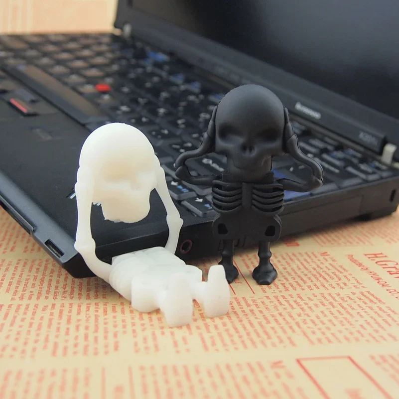 Popular silicone USB Stick 128GB 64GB Cartoon Skeleton Man Pen Drive 4G 8G 16GB 32GB USB Flash Drive 256gb flash memory U Disk