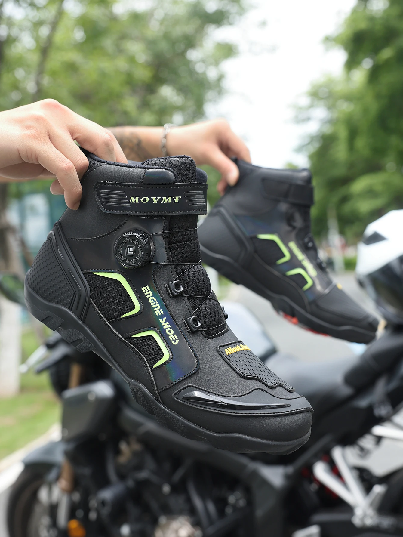 Neue Motorrad Stiefel Männer Leder Motos Atmungsaktive Anti Rutsch Verschleiß-beständig Fahrer Stiefel Motorrad Racing Knöchel Länge Schuhe – Detail 9