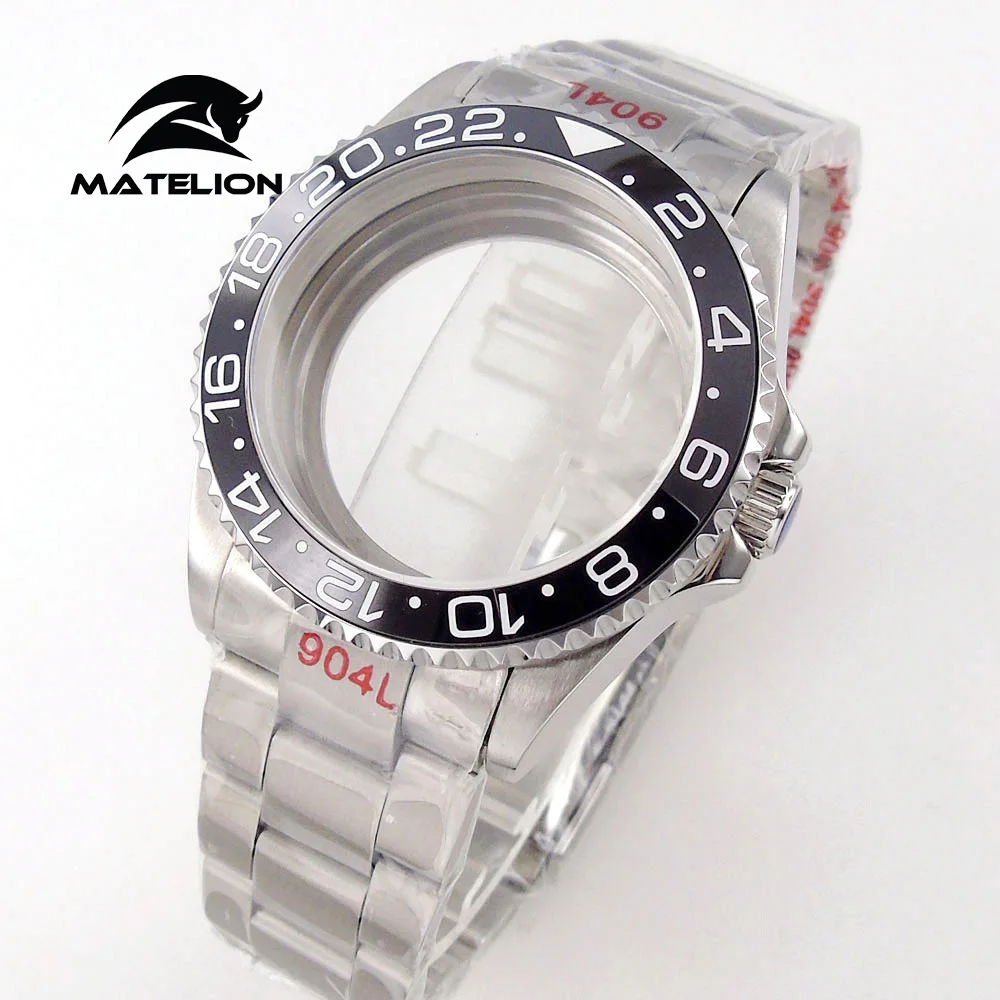 Matelion 20ATM Dive 40 mm SUB-Gehäuse, passend für NH35 NH34 GMT ETA 2824 PT5000 Uhrengehäuse, Stahlarmband, Saphirglas, 120 Klicks, Schiebeschnalle 4