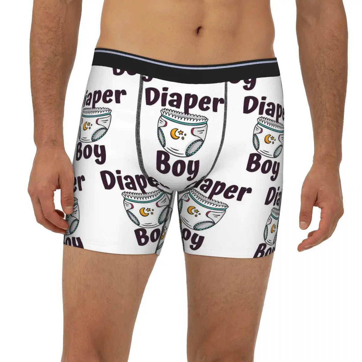 

Abdl Diaper Boy Ddlg Adult Baby Diaper Long Boxer Underpants Short Men's Panties Underwear for Homme Man Boyfriend Gift