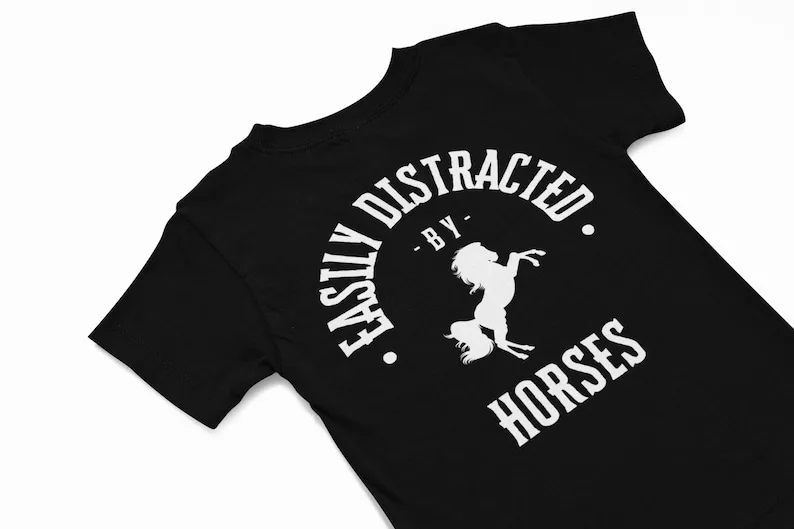 

Horse T-Shirt, Easily distracted by Horses, Cowboy Cowgirl shirt, Jockey t shirt, Equestrian tshirt, Horse lover gift