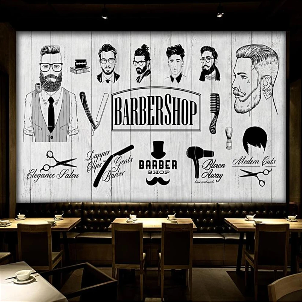 custom Photo Wallpaper TV Background Barber shop background Modern Art Mural for Living Room Painting Home Decor Wall stickers