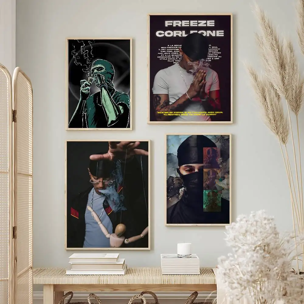 Trendy Rapper Freeze Corleone Posters Premium Self-Adhesive No Residue Wall Sticker for Home Office Bar Decor