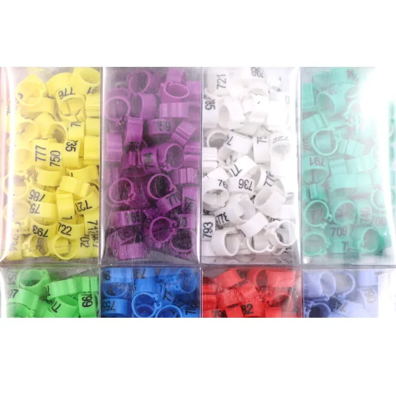 1000 sztuk Plastikowy pierścień na nogę ptaka 10 kolorów Przepiórka Papuga Kurczak Cyfrowe pierścienie dla gołębi Narzędzia do przenoszenia gołębi z numerem klipsa dla ptaków