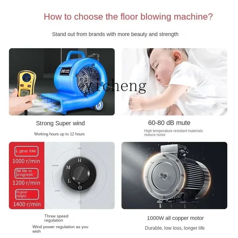 ZF Commercial High-Power Drying Hair Dryer Hotel Carpet Toilet Floor