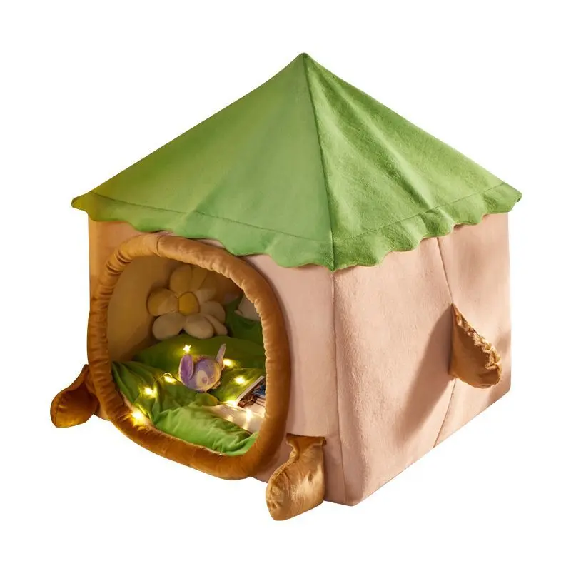 Human kennel girl cute bedroom cartoon Internet celebrity tent European style