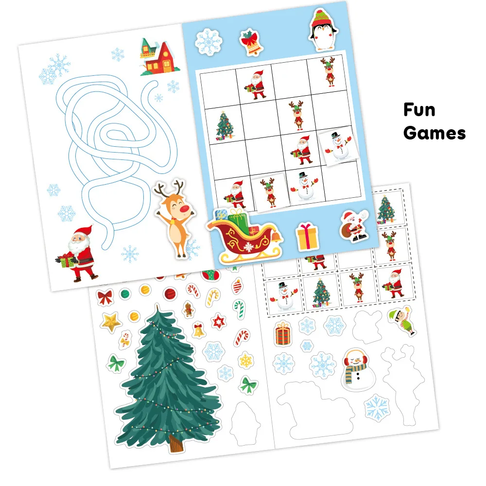 Christmas Halloween Sticker Book:Reusable Stickers for DIY Dress-Up & Fun Holiday Scenes Creative Play
