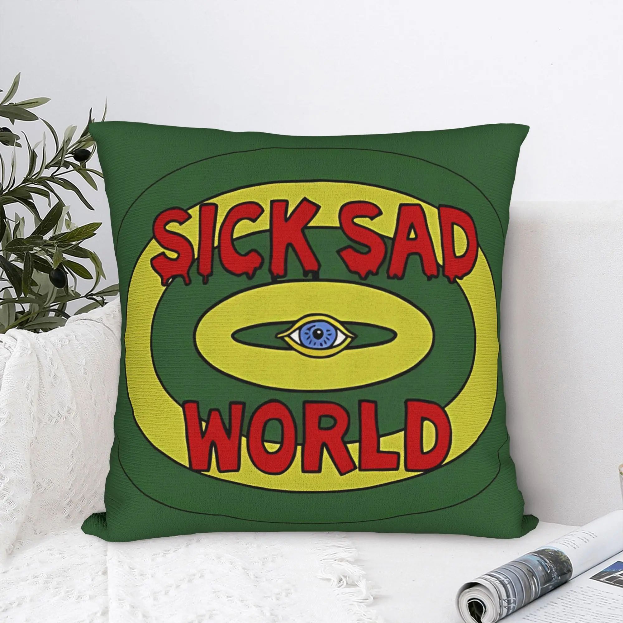 Sick Sad World Darias Logo Square Pillowcases Polyester Home  Cushion Cover Cute Decorative Pillowcase 40*40