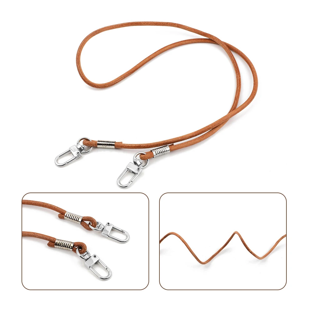 Decorate Cord with Keychain Jeans Pants Dresses Genuine Leather Bag Strap 60cm Skinny Belt Leather Braided Keyring Vintage Tan