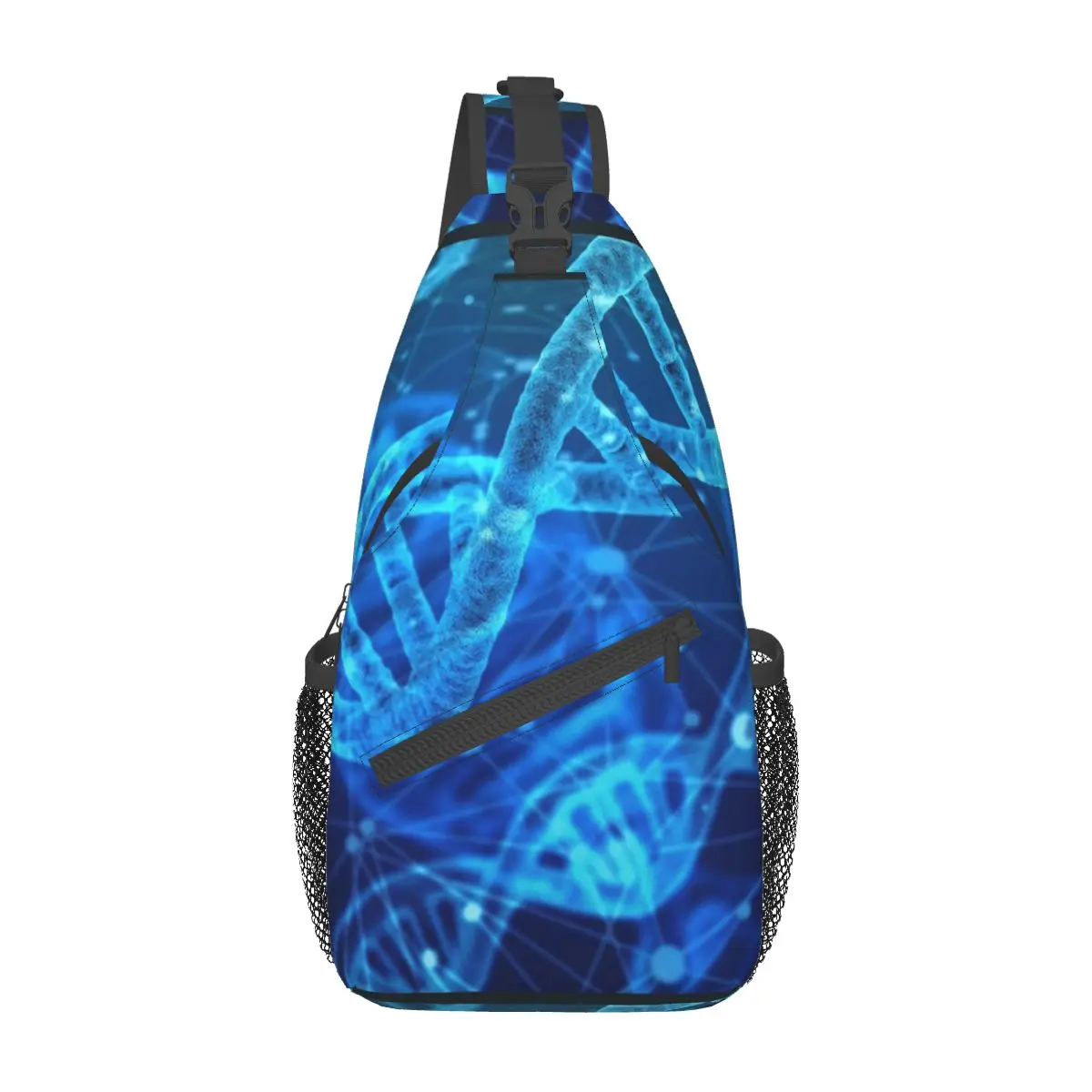 DNA Science-bandolera con estampado 3D para el pecho, morral de hombro para viajes, senderismo y ciclismo, morral de día