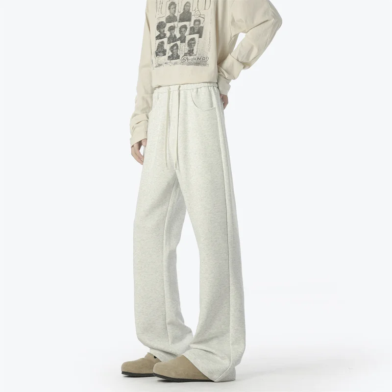 

【Mirrordust】2025 осенне-зимние тяжелые спортивные штаны в корейском стиле, прямые мужские повседневные спортивные штаны, приятные для кожи