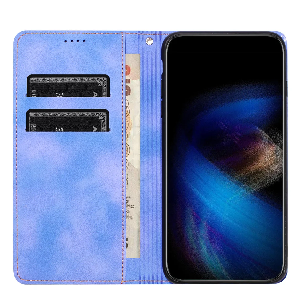 Vintage Sewing Thread Magnetic Flip Leather Case for Samsung Galaxy S8 S9 S10 Plus S10E S20 S21 S22 S23 Ultra Slim Wallet Case