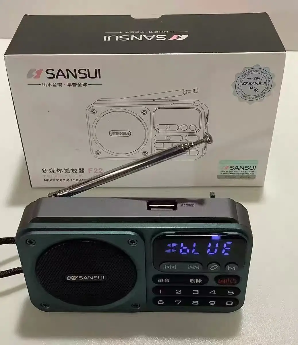 

SANSUI F22 Портативное FM-радио Мини FM-радиоприемник Открытый Bluetooth-динамик TF-карта USB-наушники MP3-плеер-рекордер