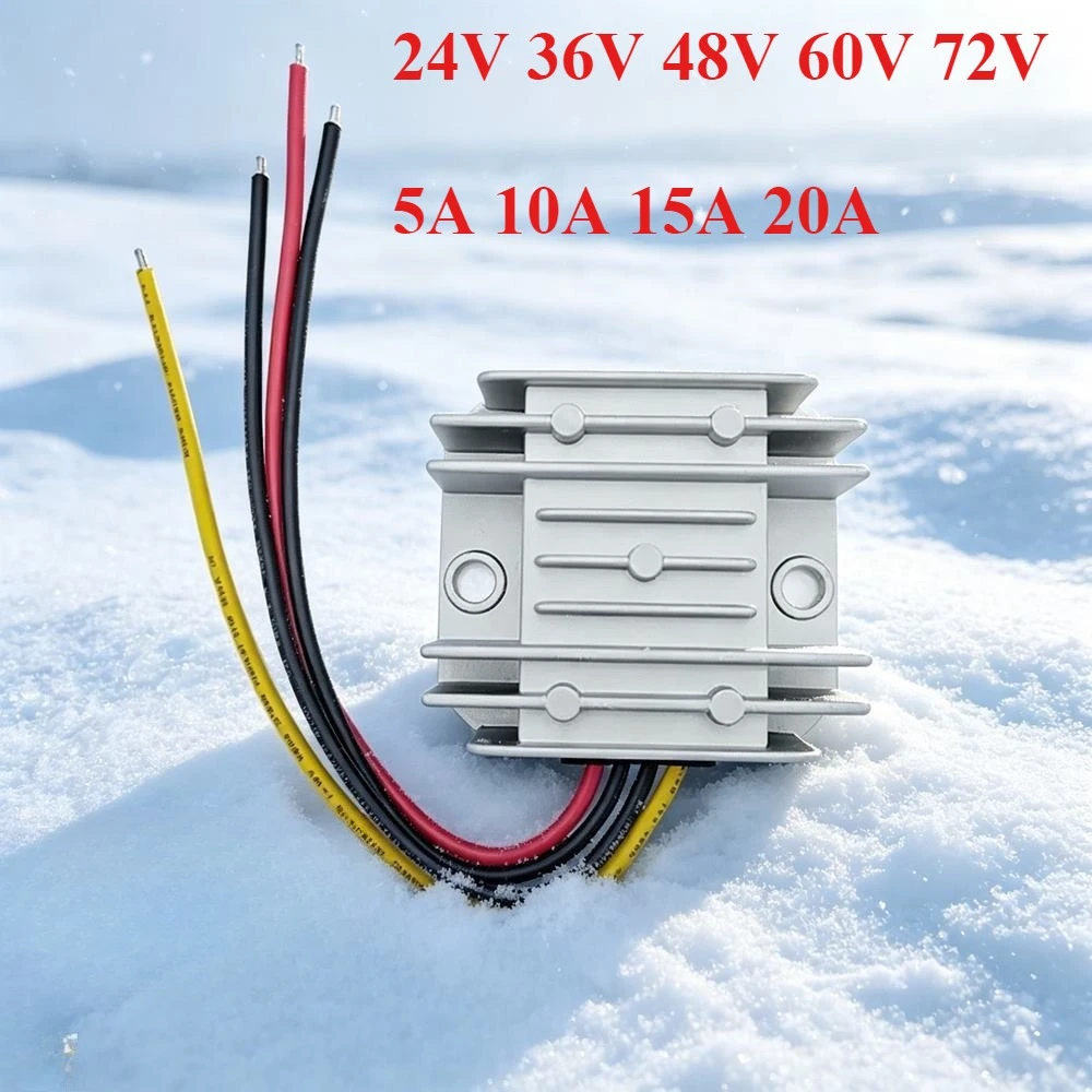 DC Step Down Converter 20-90V to 24V 36V 48V 60V 72V 5A 10A 15A 20A Voltage Regulator Transformer Bus Truck Car Power Supply