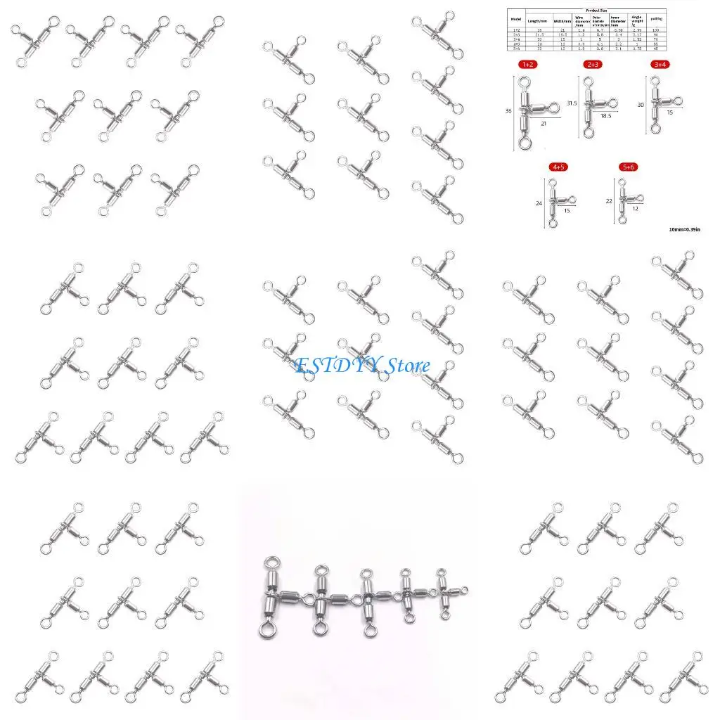 G6DE 10 قطعة الصيد في المياه المالحة المتداول يدور الصيد معالجة اكسسوارات الصيد خط موصل الدورية Crossline يدور #1