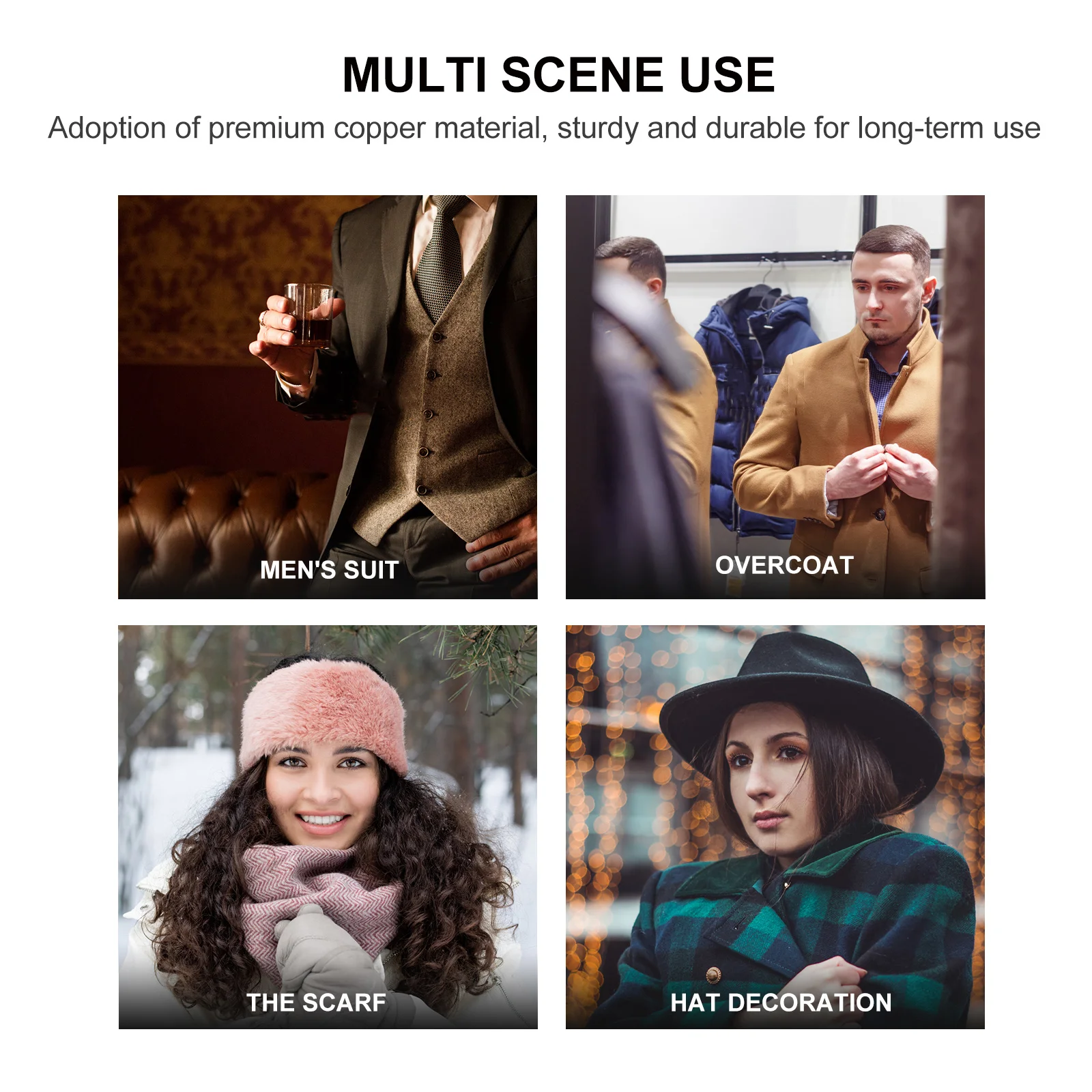 

20Pcs Copper Brooch Pins Sturdy Handmade Elegant Brooches Ideal for Wedding Party Banquet Collar Lapel Clothing DIY